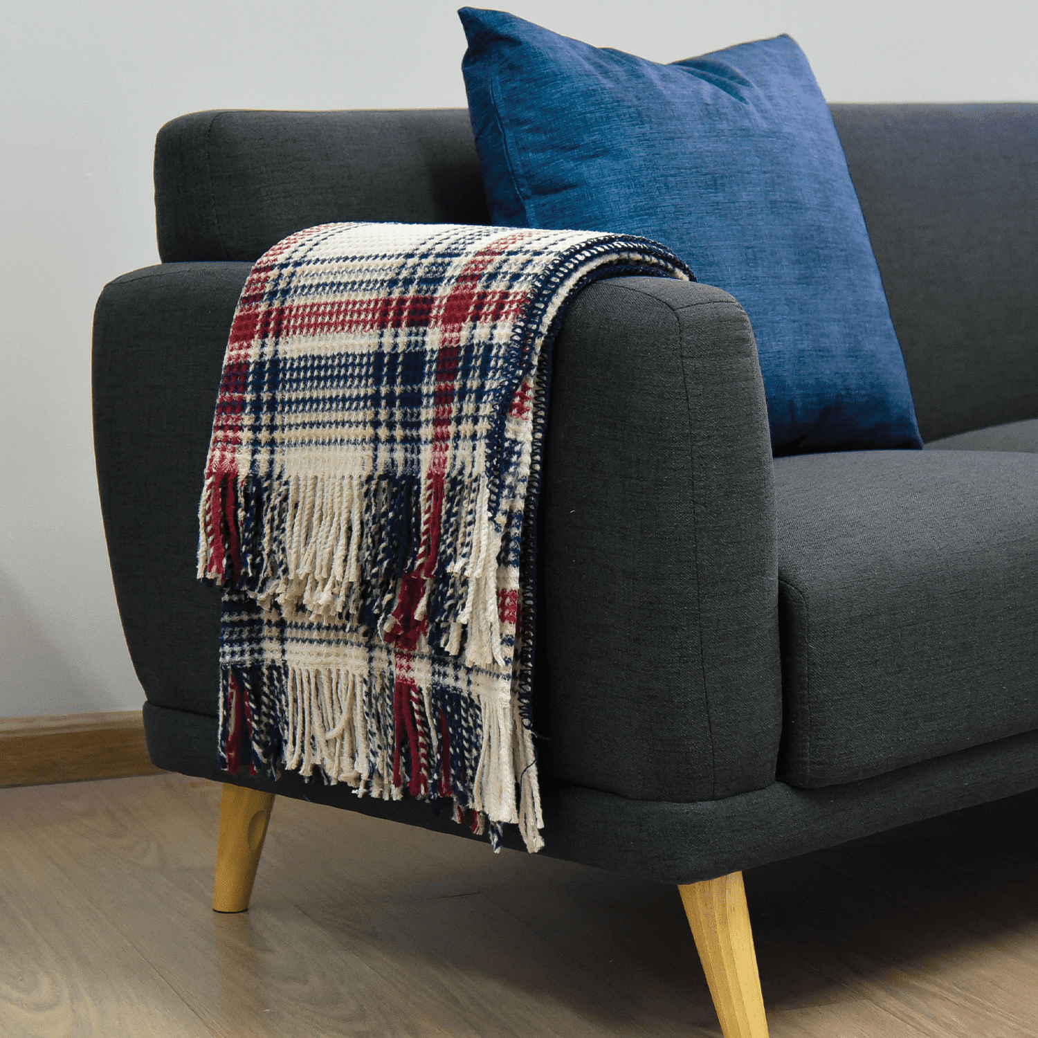 Navy Scotch Throw