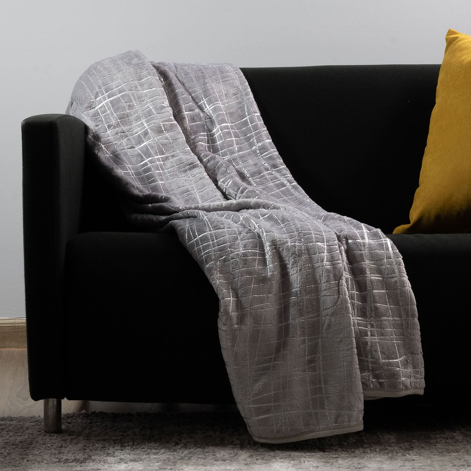 Plush Throw Stone & Silver Plush Throws Stone & Silver